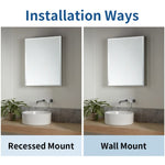 ZUN 24x30 inch Medicine Cabinet with Mirror bathroom Large storage Recessed Mount or Wall Mount W135557008