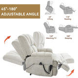 Dual Motor Heat Massage Infinite Position Up to 350 LBS Electric Power Lift Recliners with 01032629