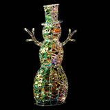 4FT Lighted Iridescent Snowman Christmas Decorations, Pre-lit Holiday Decor with 100 Warm White LED 15924623