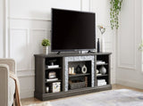 Large TV Stand TV Desk Rack with Faux Stacked Stone Surround,Media Console Table with Large W1758P187680