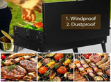 16.7x10x17.7in Portable Charcoal Grill Foldable BBQ Suitcase Grill Shelf For Outdoor Camping Picnics 77135778
