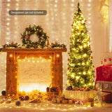 6ft Slim Pencil Christmas Tree - Space-Saving Design for Small Corners, 400 Realistic PVC Branches 07280669