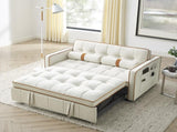 Modern 55.5" Pull Out Sleep Sofa Bed 2 Seater Loveseats Sofa Couch with side pockets, Adjsutable W119368699