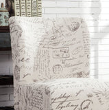 Capa English Letter Print Fabric Armless Contemporary Accent Chair T2574P164260