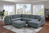 Living Room Furniture Armless Chair Steel Color Dorris Fabric 1pc Cushion Armless Chair Wooden Deco B01147402