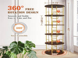5 Tier Rotating, 360&deg Display Round Spinning, Wood & Metal Stackable Spinning 83593821