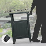 Grill Carts Outdoor with Storage and Wheels, Whole Metal Portable Table and Storage Cabinet for W1859P170278