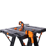 Portable Folding Work Table, 2-in-1 as Sawhorse & Workbench, Large Load Capacity with 2pcs Clamps 41944602