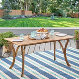 ZUN Outdoor 59 Inch Rectangular Solid Wood Table Dining Table,Teak Finish 57488.00