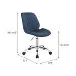 ZUN Twilight Blue and Chrome Swivel Office Chair B062P182760