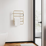 Brushed Gold 18.7" Heated Towel Rack for Bathroom,Wall Mounted with Intelligent Touch Screen Timer, 03081900