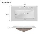24"Bathroom Vanity with Sink, MDF Cabinet with Solid Wood Frame, 1 Divided Drawer and 2 Soft Close N729P321378B