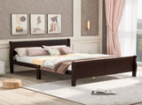 Full Size Wood Platform Bed with Headboard and Wooden Slat Support WF289141AAP