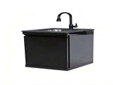 Double Door Sink Cabinet with Tap Stainless Steel Outdoor Kitchen W5627P467416