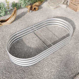 ZUN Raised Garden Bed Outdoor, Oval Large Metal Raised Planter Bed for for Plants, Vegetables, and 79679439