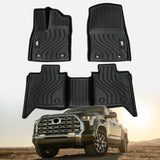 All-Weather TPE Front and Rear Row Floor Liners Floor Mats Fit for Toyota Tundra CrewMax Cab W2801P282514