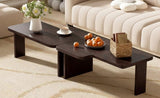 U-Can Modern Minimalist Coffee Table Set, Rectangle Coffee Table with Splicing Design, N724P232174P