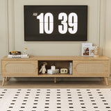 Boho TV Stand for TVs up to 80'' , Modern Farmhouse Media Console, Entertainment Center with Solid N710P222775P