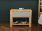 Wood Nightstand,Modern Nightstands with Drawer, Farmhouse Bedside Table for Bedroom Living Room N770P345998N