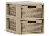 2-Drawer Storage Organizer with Wicker Patterns for Bedroom Bathroom Closet Living Room Nursery 14734553
