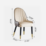 ZUN Dining Chair with PU Leather White solid wood metal legs 87768571