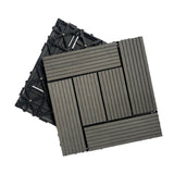 Wood Plastic Composite Deck Tiles Set of 20pcs, Composite Decking Resist Rust, Patio Flooring W2805P205335