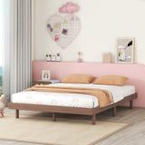 Modern Design Full Floating Platform Bed Frame for Walnut Color W697123293