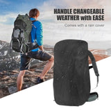 60L Outdoor hiking backpack with internal frame, including rain cover, grey Amazon 48307401