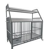 Large pet cage with rack, drawers with stainless steel food and water basins, double-layer W3064P245387
