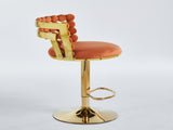Modern Bar chair with golden color iron tube legs, soft cushions and comfortable W234P218161