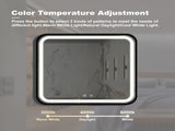 32*32inch Bathroom Led Classy Vanity Mirror with focused backplane,Black aluminum alloy frame,High W1992P210906