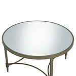 ZUN ACME Aditya Coffee Table, Mirrored & Antique Brass Finish LV02735