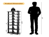 7-Tier Double-Row Shoe Rack with Adjustable Shelves, Anti-Tipping Narrow Storage Rack for Entryway 96296664