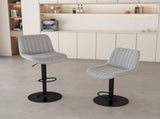 Swivel Bar Stools with Adjustable Height , Backrest, and Soft Knit Fabric - Ideal W2699P360245