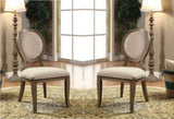 ZUN Transitional Rustic Oak and Beige Side Chairs Set of 2 Chairs Dining Room Furniture Padded fabric B011109808