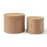 ZUN Round Coffee Table Set of 2, Nesting Coffee Tables for MDF with veneer .for living W1117P193716