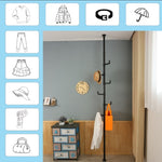 ZUN Adjustable Laundry Pole Clothes Drying Rack Coat Hanger DIY Floor to Ceiling Tension Rod Storage 95345222