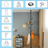 ZUN Adjustable Laundry Pole Clothes Drying Rack Coat Hanger DIY Floor to Ceiling Tension Rod Storage 95345222