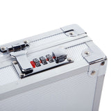 45*25*7.5cm Aluminum New Framed Locking Gun Pistol HandGun Lock Box Hard Storage Carry Case Silver 84542987