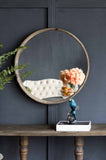 28" Round Wood Mirror, Wall Mounted Mirror Home Decor for Bathroom Living Room W2078124099