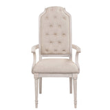 Beige and Antique Champagne Tufted Back Arm Chairs B062P186528