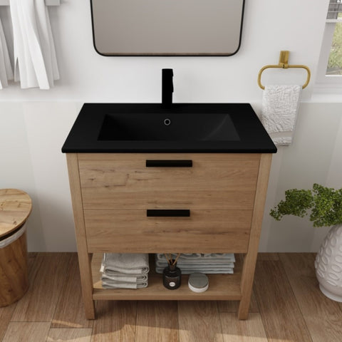 ZUN 30 Inch Bathroom Vanity Plywood With 2 Drawers 71625499