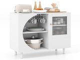 31.5-Inch Freestanding Storage Cabinet with Drawer & Crescent-shaped Flap, Versatile for Kitchen 71445620
