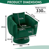 360&deg Swivel Accent Chair, Modern Velvet Fabric Living Room Armchair with Fluffy Cushions, Comfy 41230731