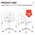 ZUN Modern home dark grey PU Office chair adjustable 360 &deg; chair engineering plastic armless W1512P174653