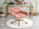 Furniture Office Chair,Artificial rabbit hair Home Office Chair with Golden Metal Base,Adjustable 58136779
