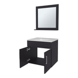 Slater Floating Bathroom Vanity Set with Sink, Two-Door Cabinet, and Mirror,Wengue B128P314806