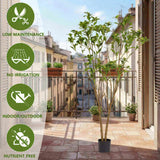 5.2FT Faux Citrus Tree Artificial Plant Natural Leaves & Small Flowers False Tree Perfect Home 32217231