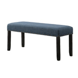 ZUN Biony Fabric Dining Bench with Nailhead Trim, Blue T2574P164610