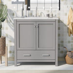 ZUN 30" Gray Bathroom Vanity Single Sink, Combo Cabinet Undermount Sink, Bathroom Storage Cabinet WF324043AAE